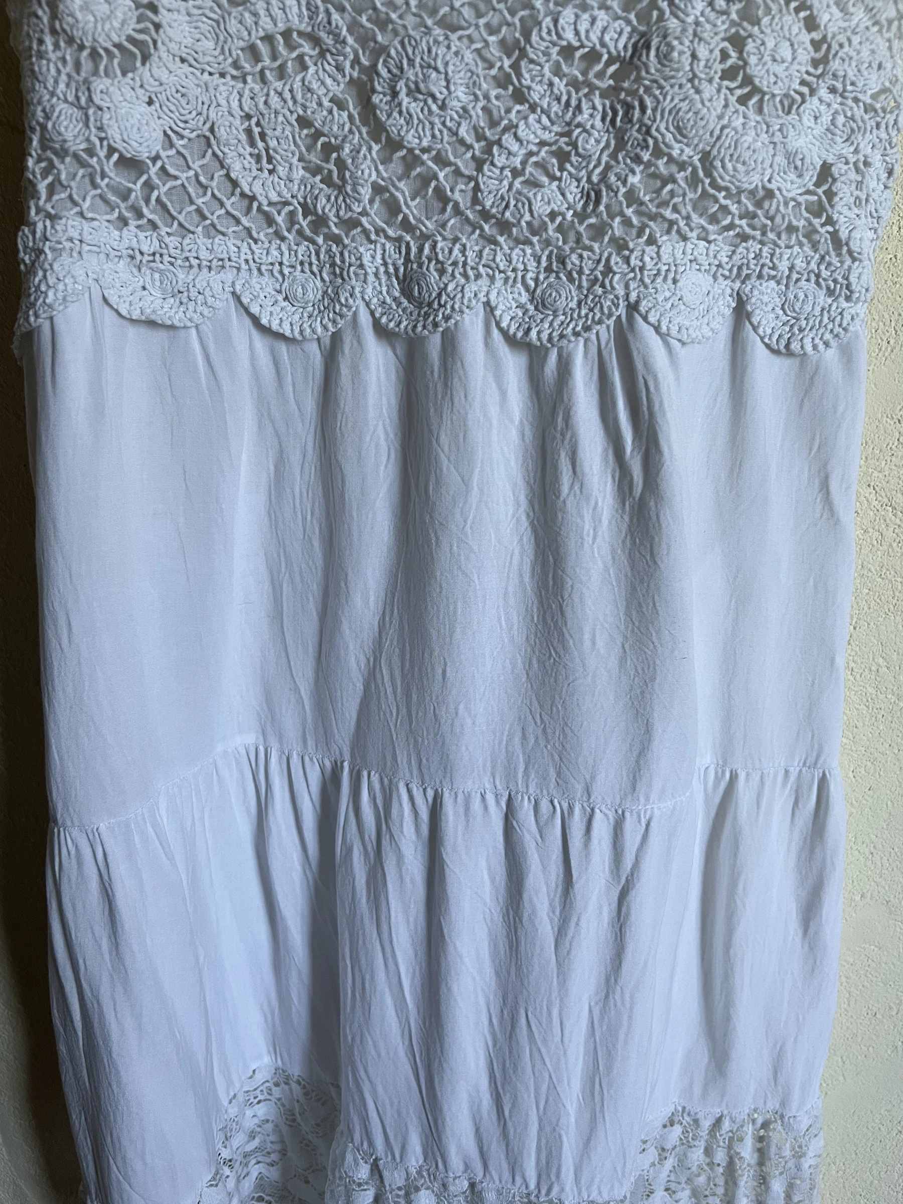 😍 White Bohemian Crochet Dress Culture Sud – One Size – Made in Italy – photo 7